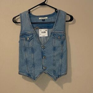 NWT American Eagle denim vest women juniors size med